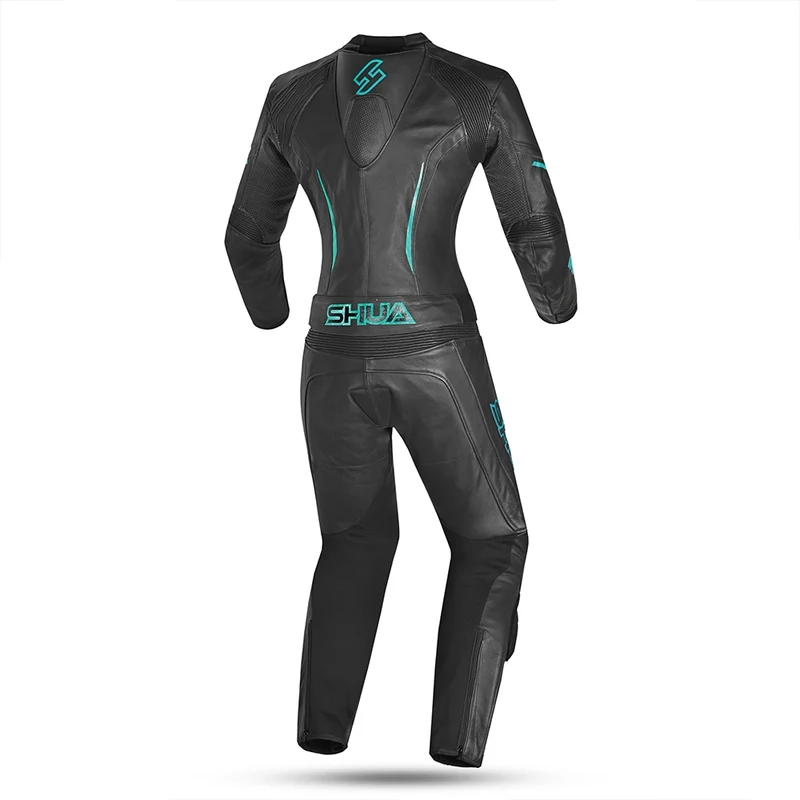 SHUA INFINITY 2 PC MONO DE MOTO MUJER NEGRO TURQUESA