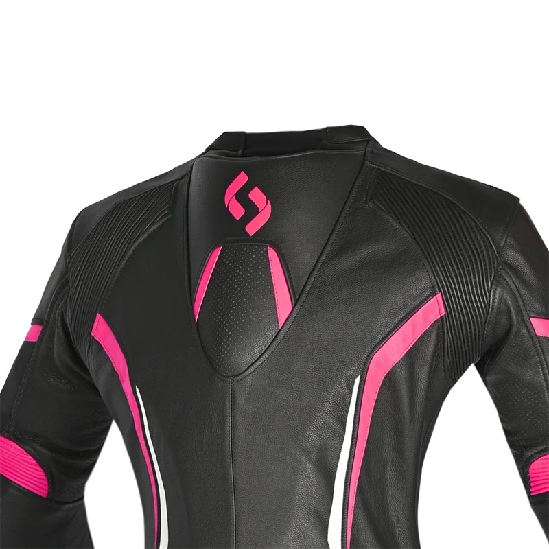 SHUA INFINITY 2 PC MONO DE MOTO MUJER NEGRO FUCSIA