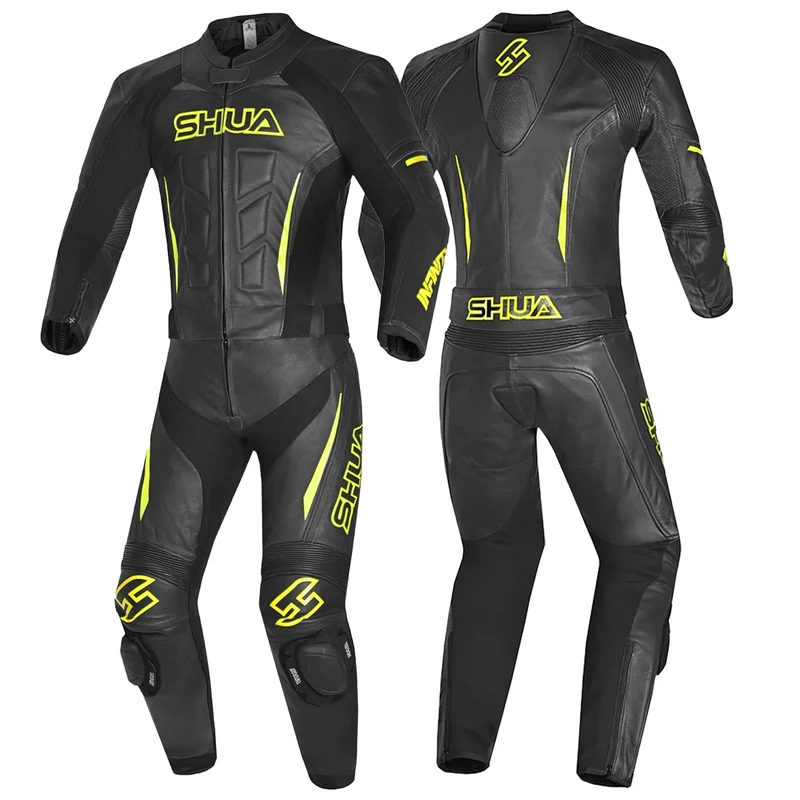 SHUA INFINITY 2 PC MONO DE MOTO HOMBRE NEGRO AMARILLO