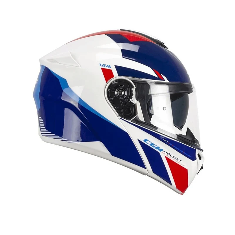 CGM 568S BER SPORT ABATIBLE MODULAR CASCO DE MOTO BLANCO AZUL