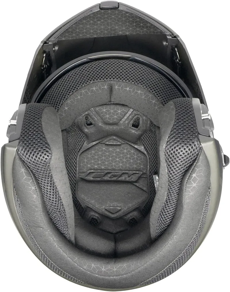 CGM 568G BER DRESDA Moto Modular Casco Negro Rojo Mate