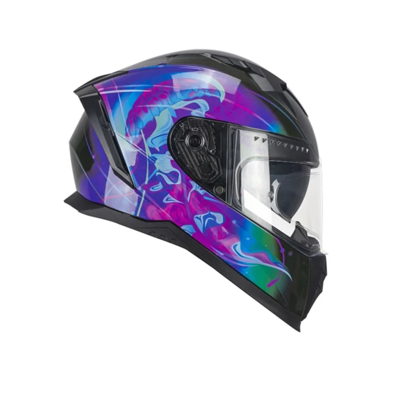 CGM 311S BLAST JELLY Integral Moto Casco Negro Púrpura