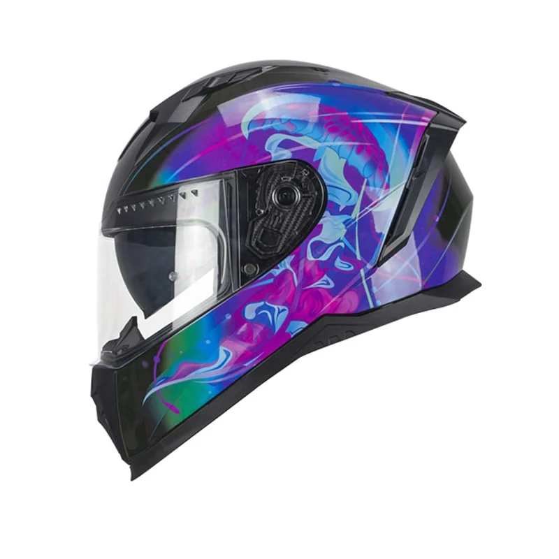 CGM 311S BLAST JELLY Integral Moto Casco Negro Púrpura