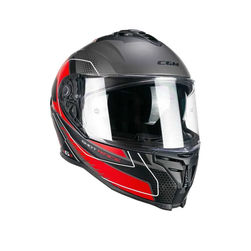 CGM 363 SHOT RACE Integral Moto Casco Rojo Antracita Mate
