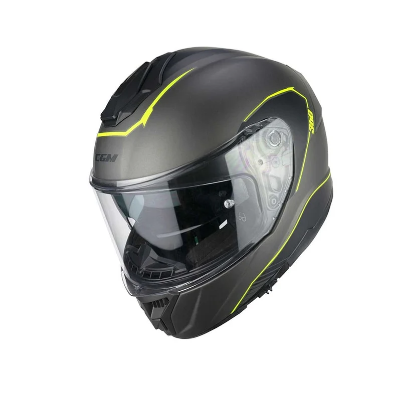 CGM 360G KAD RIDE Integral Moto Casco Amarillo Grafito Fluo Mate