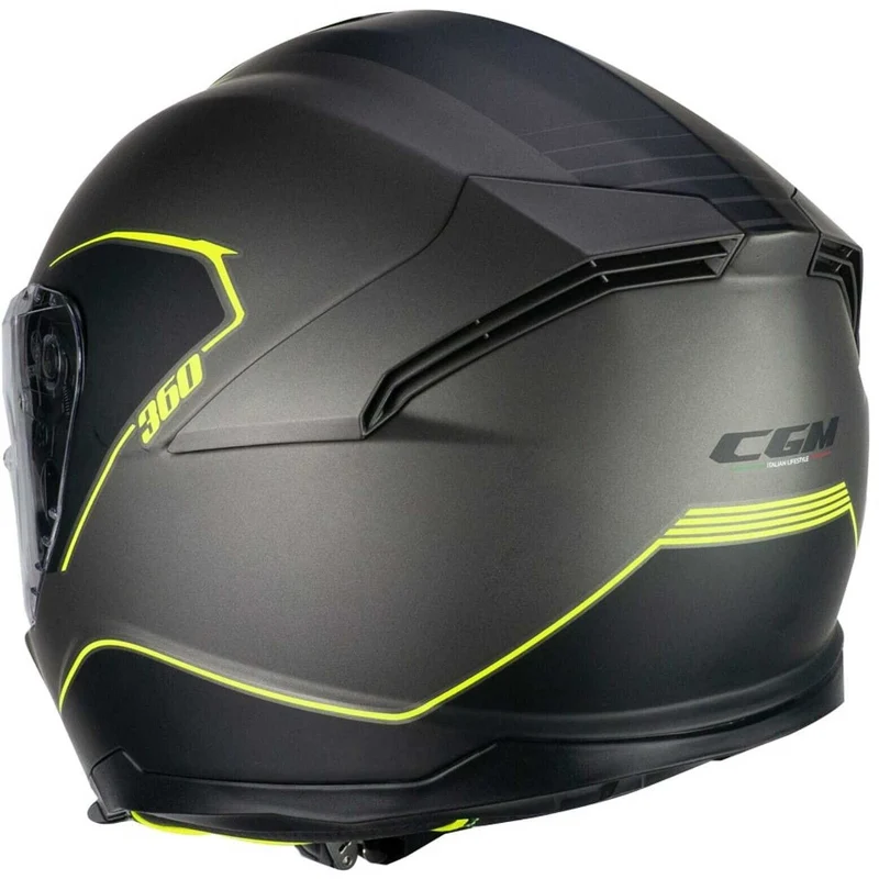 CGM 360G KAD RIDE Integral Moto Casco Amarillo Grafito Fluo Mate
