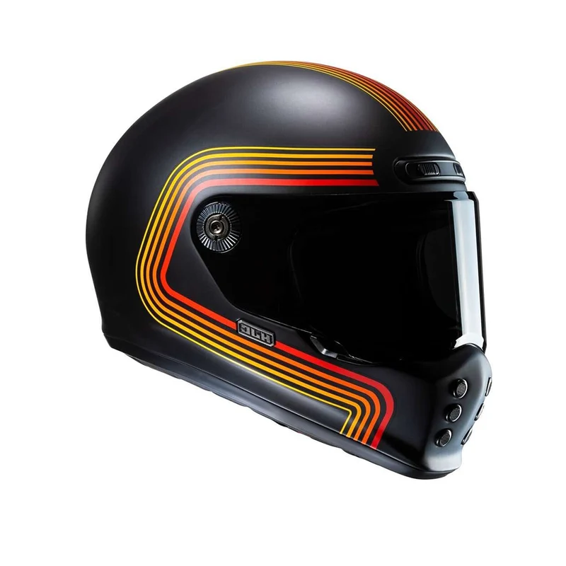 HJC V10 FONI MC1SF moto integral Casco negro mate rojo