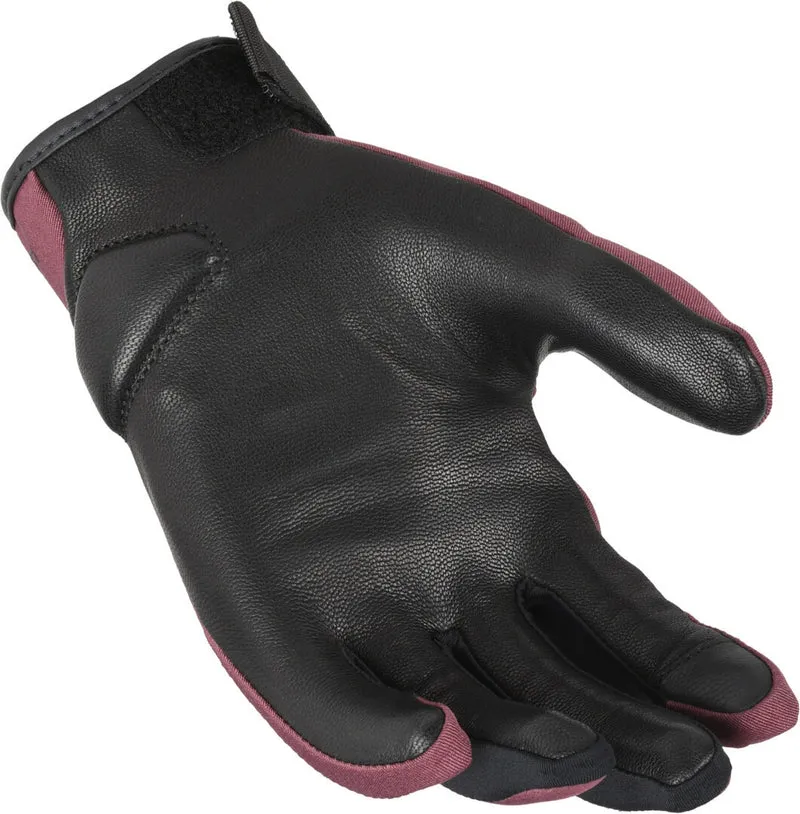 MACNA Astrilla Motocicleta Cuero Guante Burdeos Negro