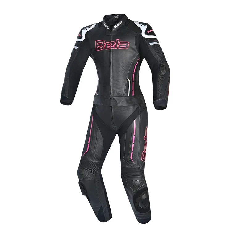 BELA ROCKET MIX KANGAROO 2 PC MONO DE MOTO MUJER BLANCO NEGRO ROSA