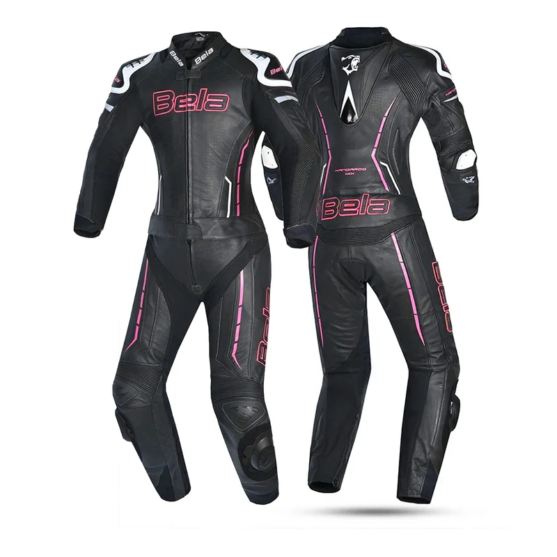 BELA ROCKET MIX KANGAROO 2 PC MONO DE MOTO MUJER BLANCO NEGRO ROSA