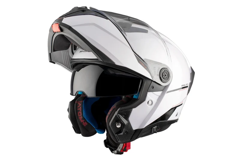 MT ATOM 2 SV SOLID MODULAR CASCO DE MOTO A0 BLANCO BRILLO