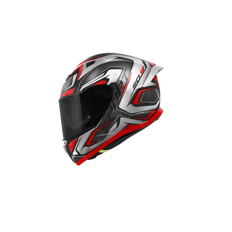 GIVI 50.8 Moto Integral Carreras Casco Negro Rojo Titán
