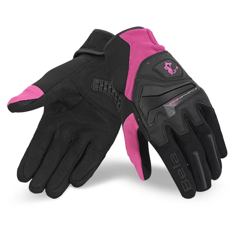 BELA STAR LADY GUANTES DE MOTO TEXTIL NEGRO ROSA