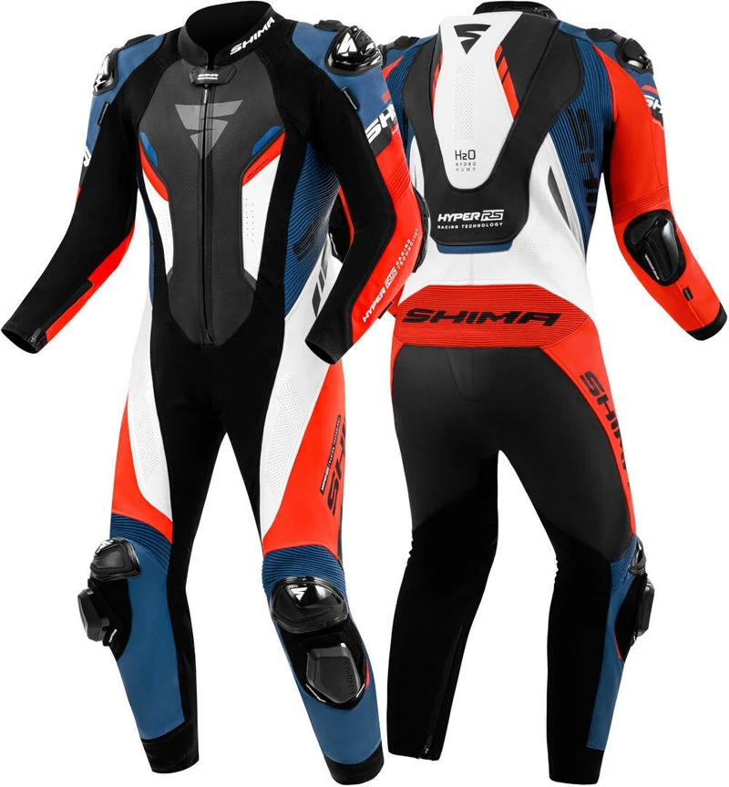 SHIMA HYPER RS 1PC MONO DE MOTO NEGRO BLANCO ROJO AZUL