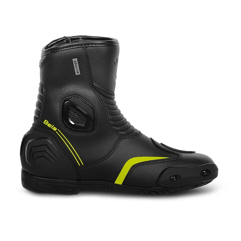 BELA FASTER 2.0 BOTAS DE MOTO NEGRO AMARILLO FLOUR