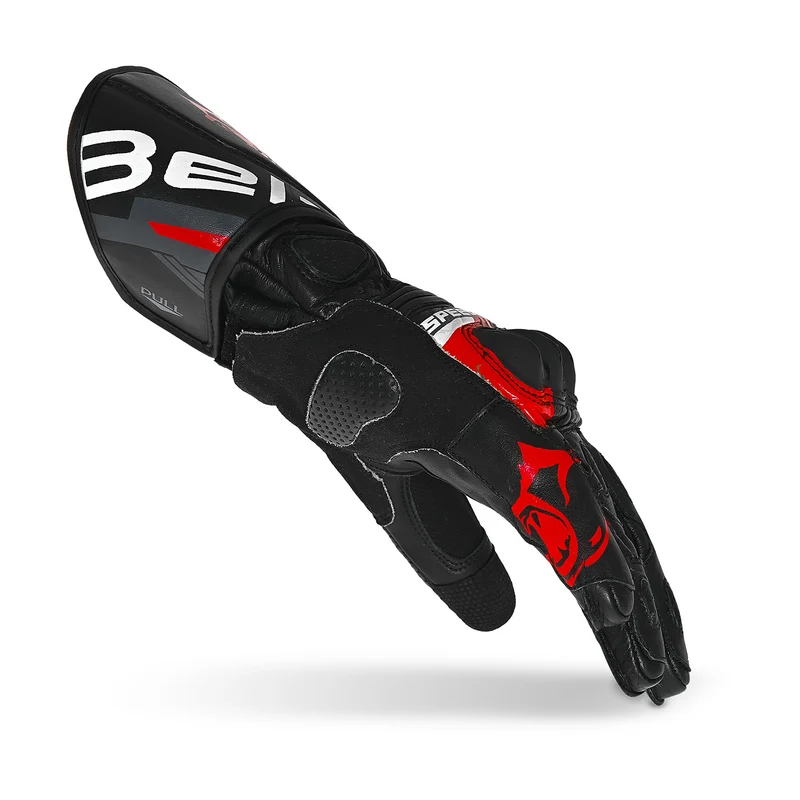 BELA LEMOX GUANTES DE MOTO PIEL NEGRO ROJO