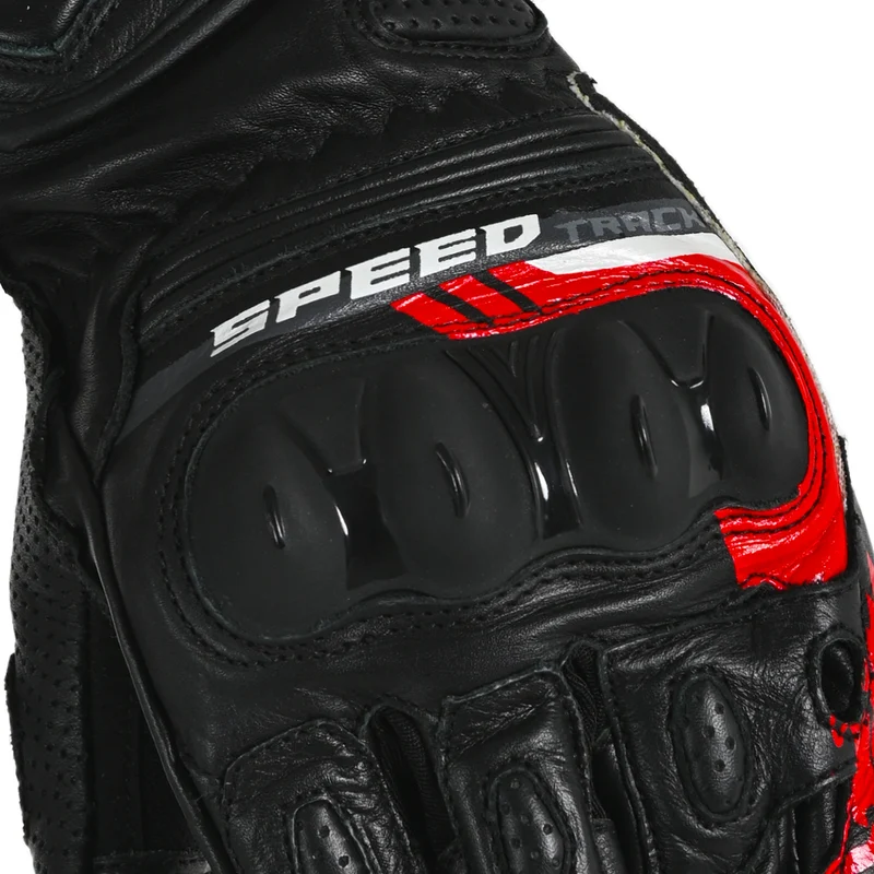 BELA LEMOX GUANTES DE MOTO PIEL NEGRO ROJO