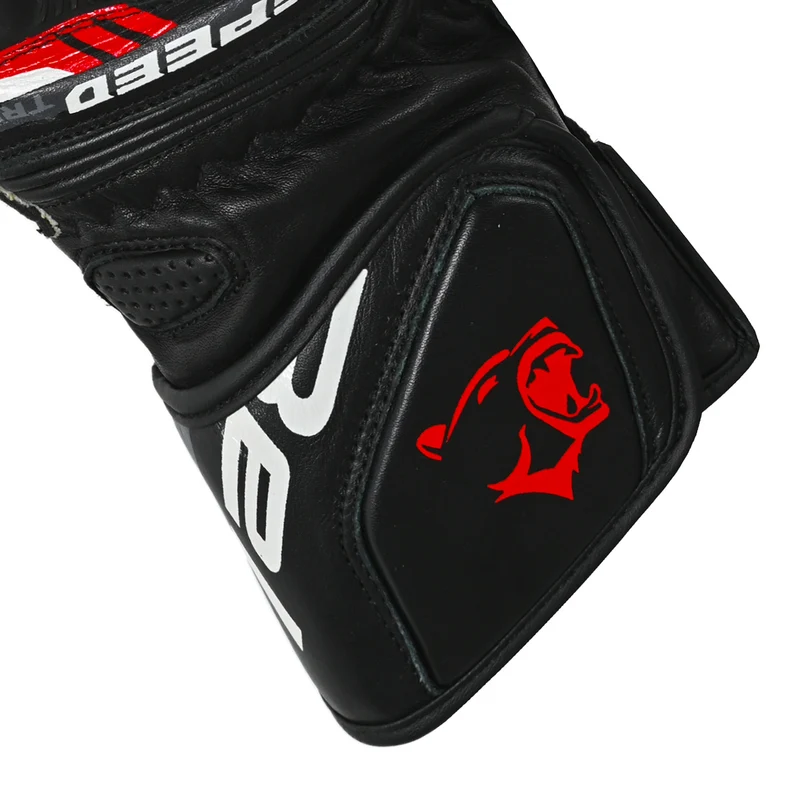 BELA LEMOX GUANTES DE MOTO PIEL NEGRO ROJO