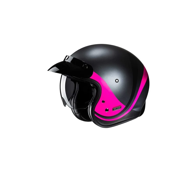 HJC V31 EMGO MC8SF Jet Casco Moto Negro Mate Rosa