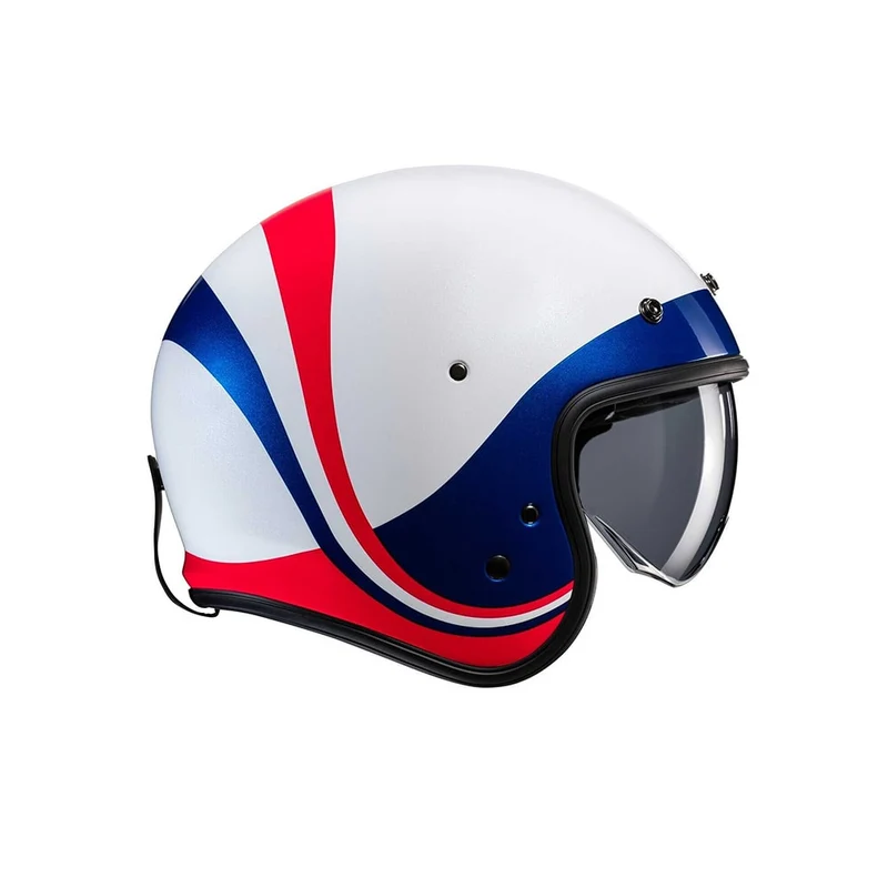 HJC V31 EMGO MC21 Jet Casco Moto Blanco Azul Rojo
