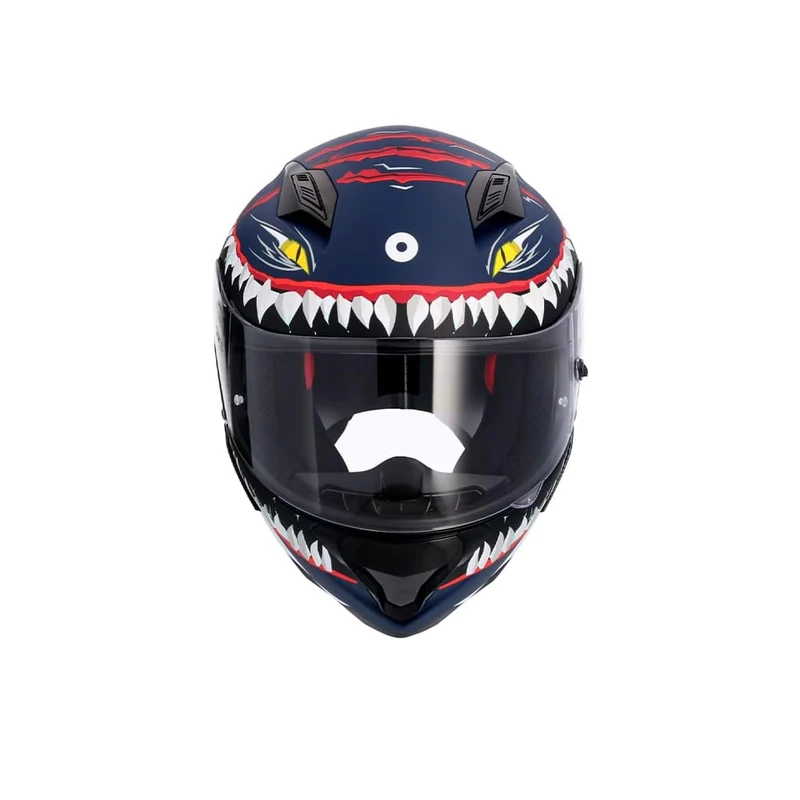 SHIRO HUNTER SHARK CASCO INTEGRAL DE MOTO AZUL SCURO MATE