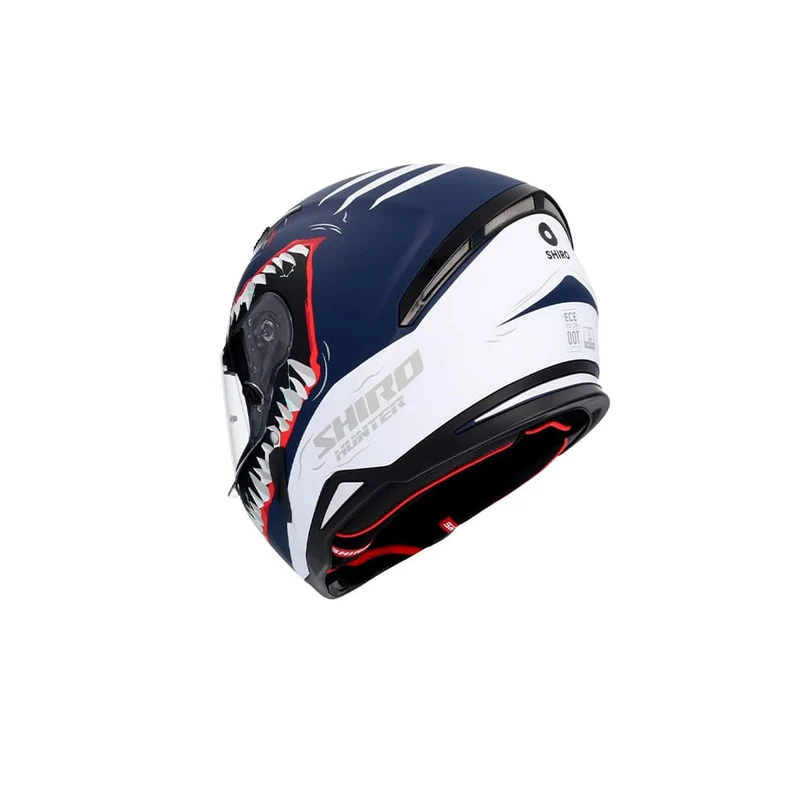 SHIRO HUNTER SHARK CASCO INTEGRAL DE MOTO AZUL SCURO MATE