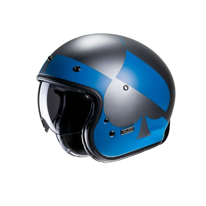 HJC V31 KUZ MC2SF Gris Azul Moto Jet Casco