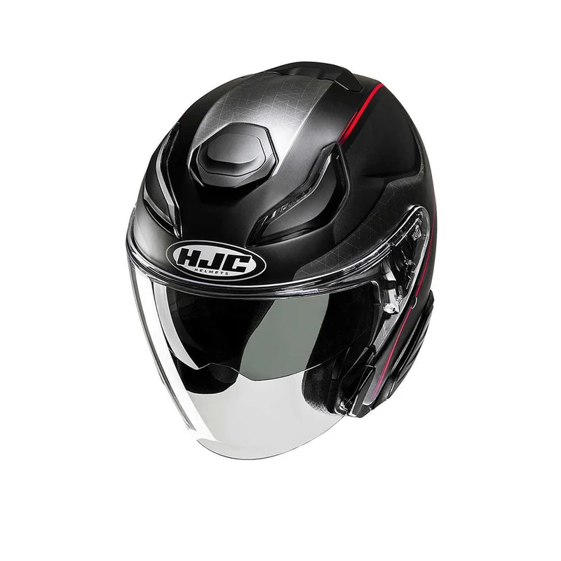 Hjc F31 LUDI MC1SF Casco Jet Moto Deportiva Equitación Negro Mate Rojo