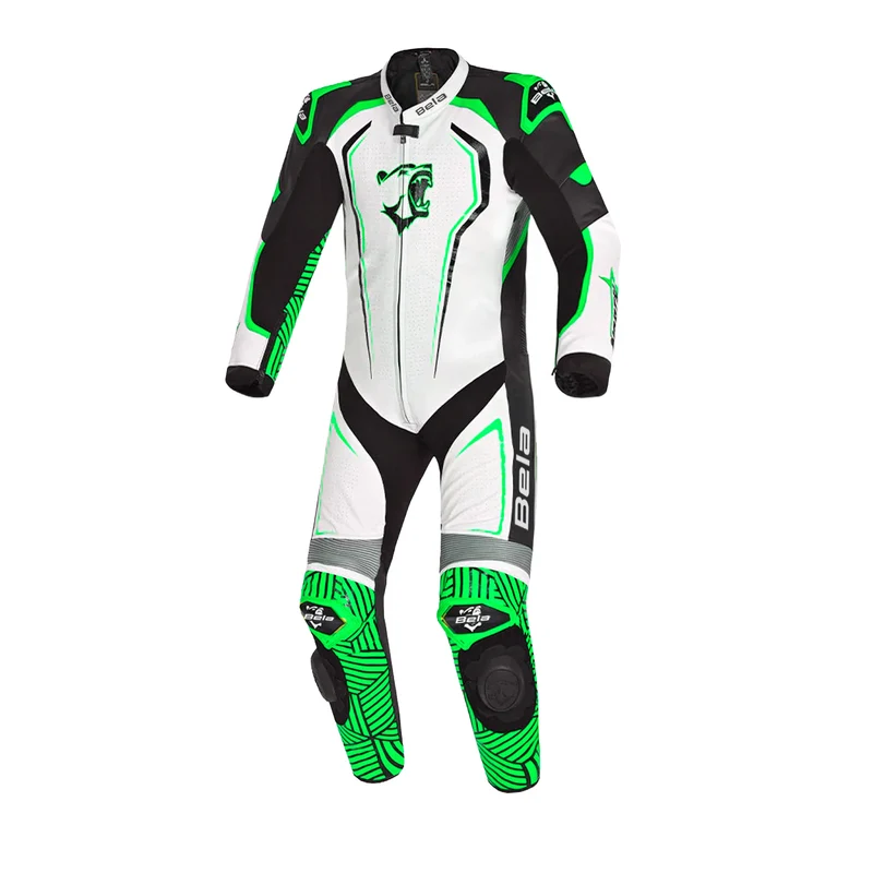 BELA NORTH STAR 1 PC MONO DE MOTO HOMBRE BLANCO NEGRO VERDE