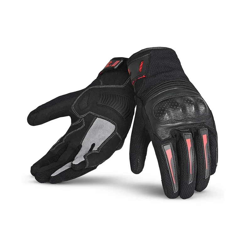BELA DRIFT LADY GUANTES DE MOTO TEXTILE NEGRO ROJO