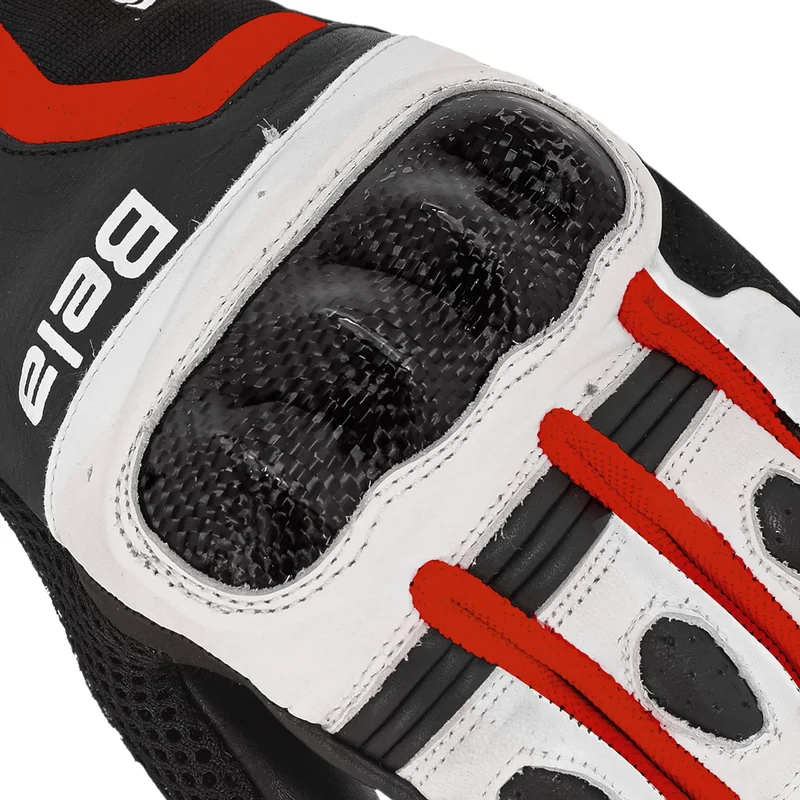 BELA AIR FLOW GUANTES DE MOTO DE PIEL MUJER NEGRO BLANCO ROJO