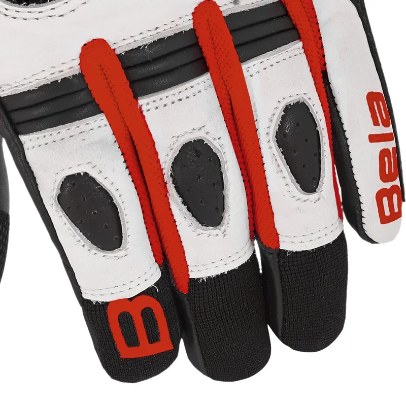 BELA AIR FLOW GUANTES DE MOTO DE PIEL MUJER NEGRO BLANCO ROJO