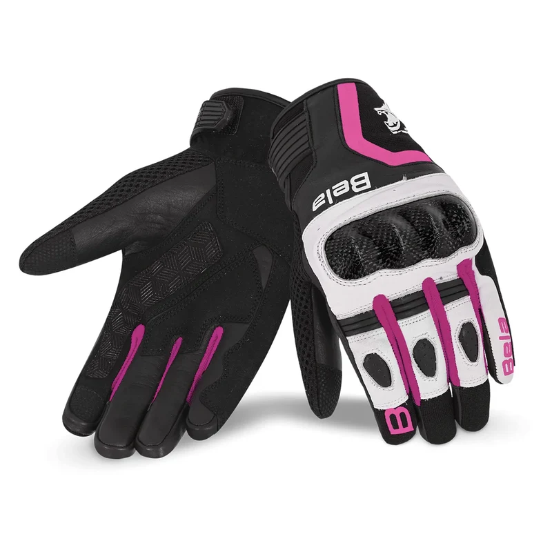 BELA Air Flow Guantes de Moto de Verano Mujer Negro Rosa
