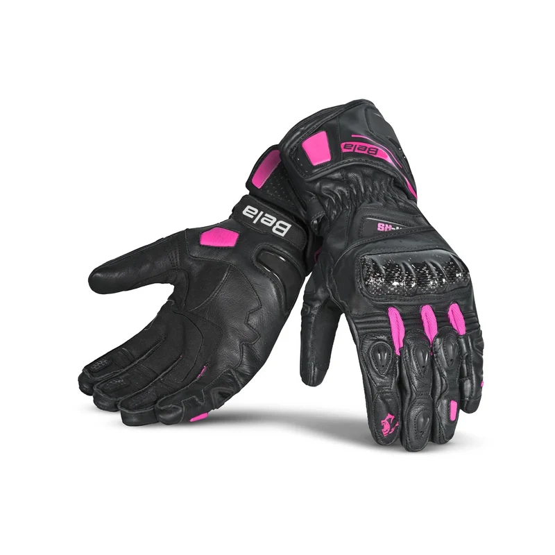 BELA VENOM RS RACING LADY GUANTES DE MOTO PIEL NEGRO ROSA