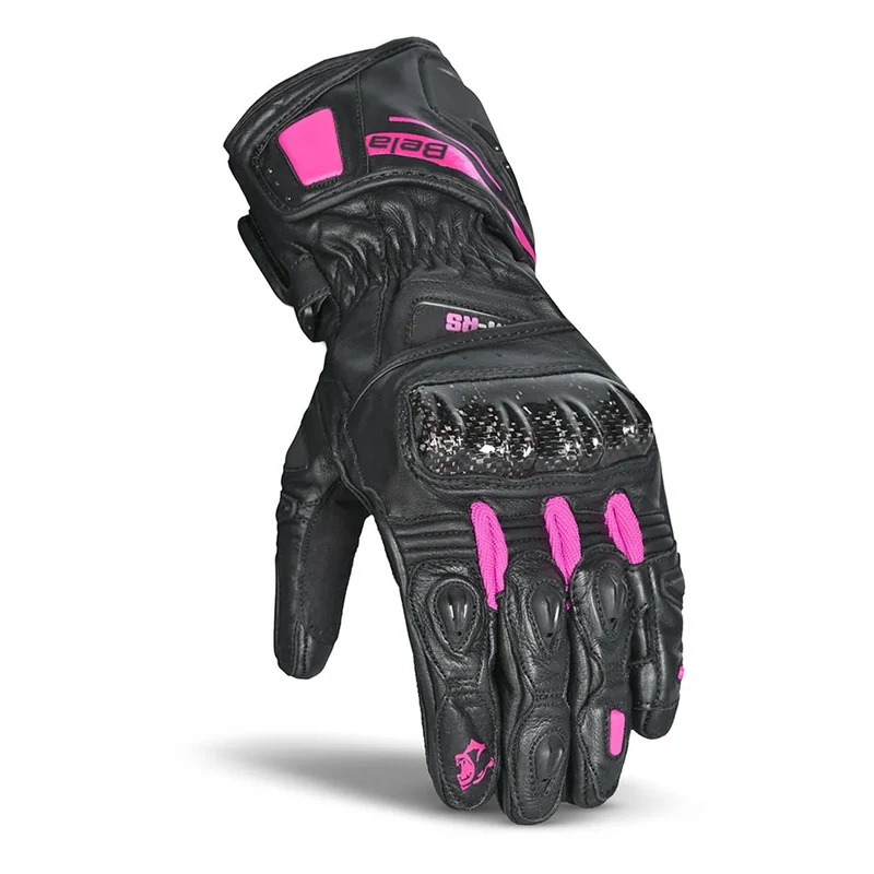 BELA VENOM RS RACING LADY GUANTES DE MOTO PIEL NEGRO ROSA