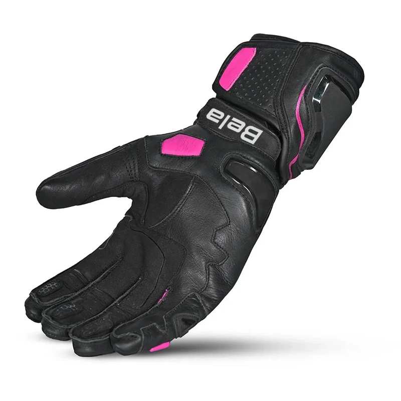 BELA VENOM RS RACING LADY GUANTES DE MOTO PIEL NEGRO ROSA