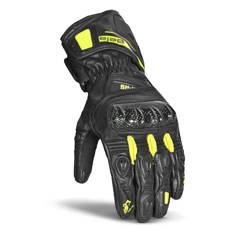 BELA VENOM RS RACING LADY GUANTES DE MOTO PIEL NEGRO AMARILLO FLUO