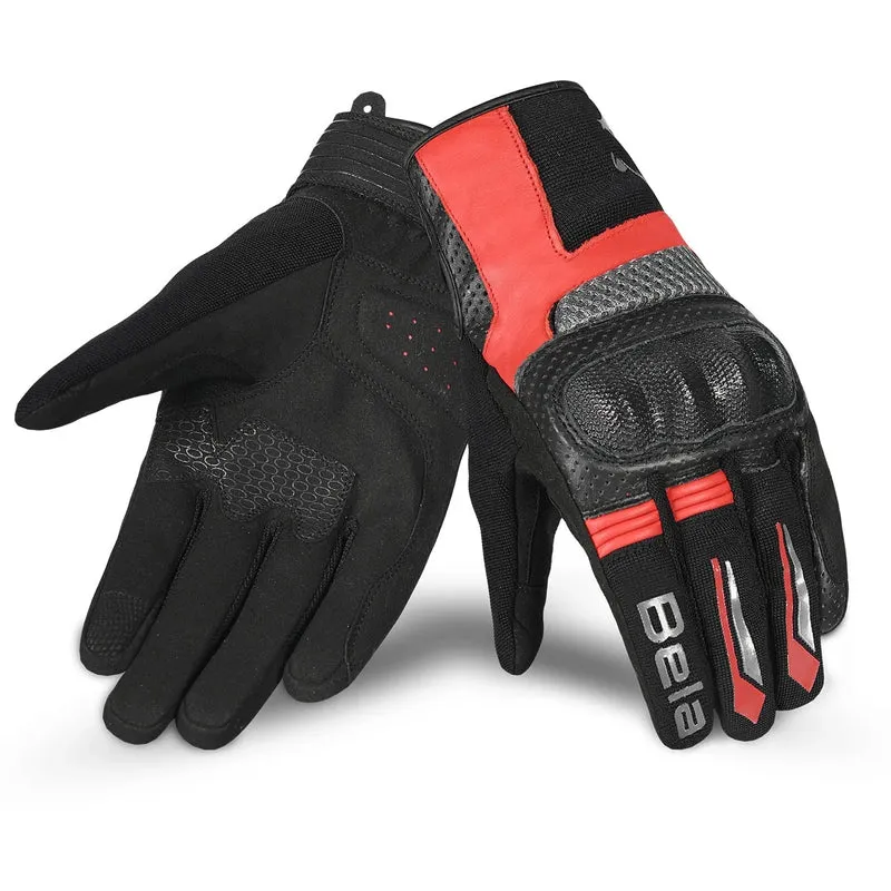 BELA HERO AIR GUANTES DE MOTO TEXTILE MUJER NEGRO ROJO