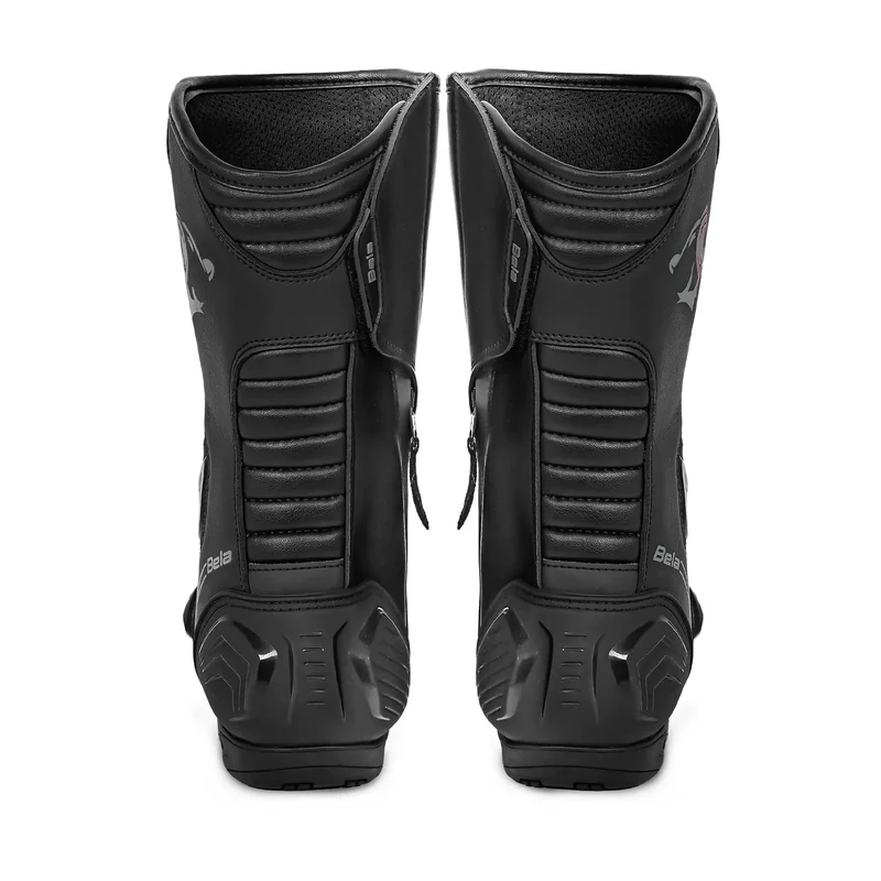 BELA STRIP BOTAS DE MOTO DE RACING PIEL NEGRO GRIS