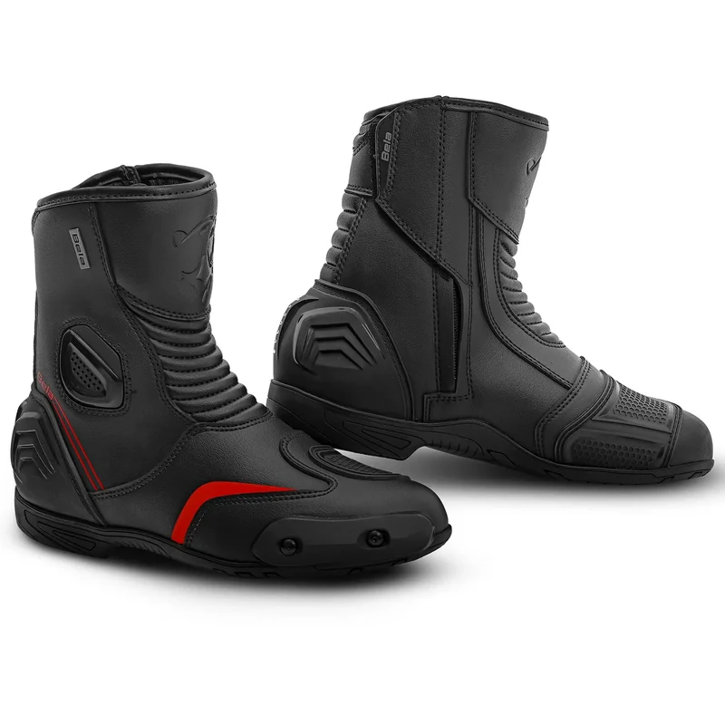 BELA FASTER 2.0 BOTAS DE MOTO NEGRO ROJO