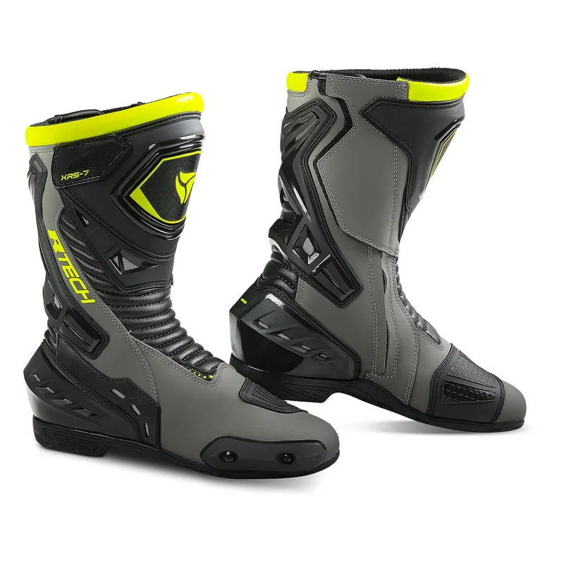 R-TECH TORNADO 2.0 BOTAS DE MOTO NEGRO GRIS AMARILLO FLUO