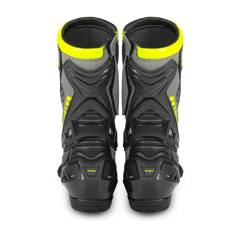 R-TECH TORNADO 2.0 BOTAS DE MOTO NEGRO GRIS AMARILLO FLUO