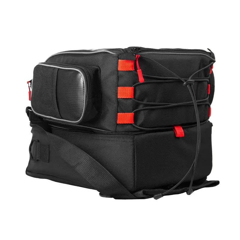 R-TECH - Mochila Piel/Textil Big Vince Negro Rojo