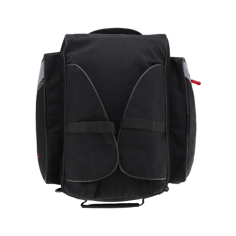 R-TECH - Mochila Piel/Textil Clutch Negro Rojo