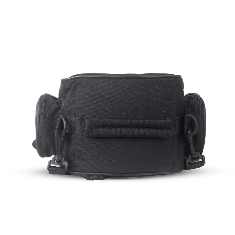 R-TECH - Mochila Piel/Textil Clutch Negro Rojo