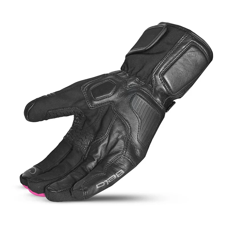 BELA ICE WINTER WP GUANTES DE MOTO PIEL MUJER NEGRO ROSA