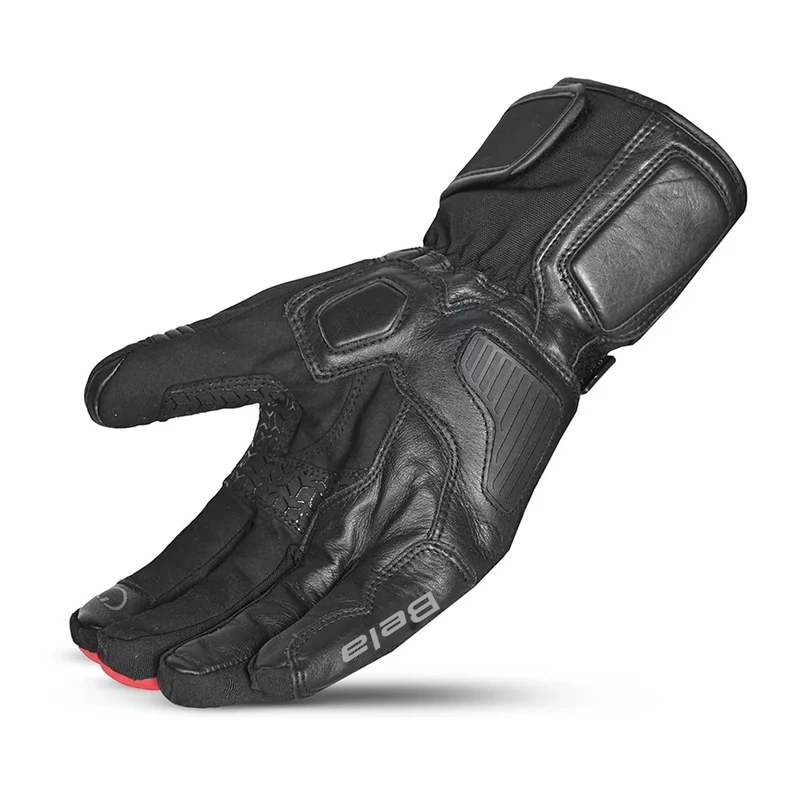 BELA ICE WINTER WP GUANTES DE MOTO PIEL NEGRO ROJO