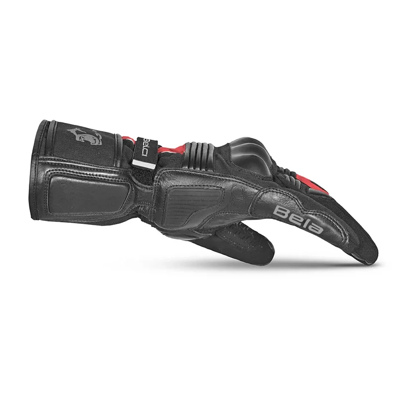 BELA ICE WINTER WP GUANTES DE MOTO PIEL NEGRO ROJO