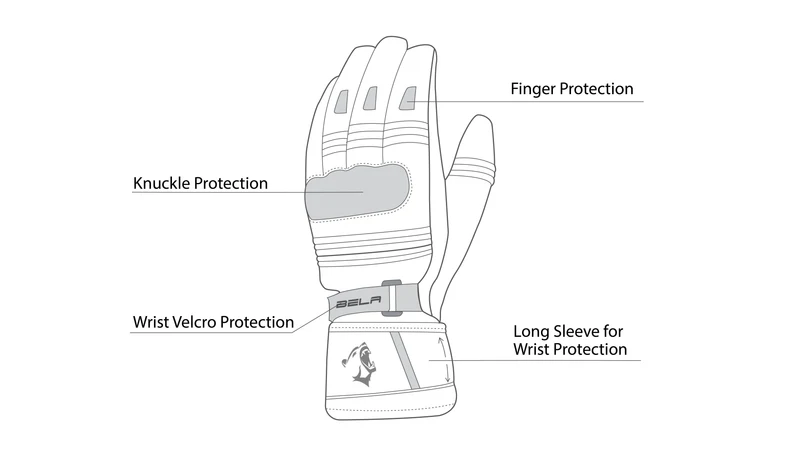 BELA ICE WINTER WP GUANTES DE MOTO PIEL NEGRO GRIS