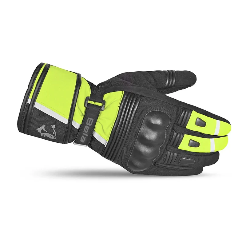 BELA ICE WINTER WP GUANTES DE MOTO PIEL NEGRO AMARILLO FLUO